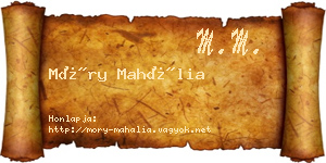 Móry Mahália névjegykártya